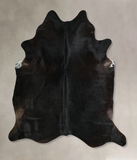 Solid Black Cowhide Rug #A44131