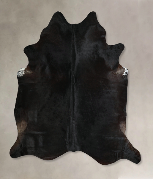 Solid Black Cowhide Rug #A44131