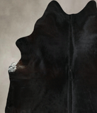 Solid Black Cowhide Rug #A44131