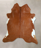 Solid Brown Cowhide Rug #A44393