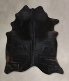 Solid Black Cowhide Rug #A44409