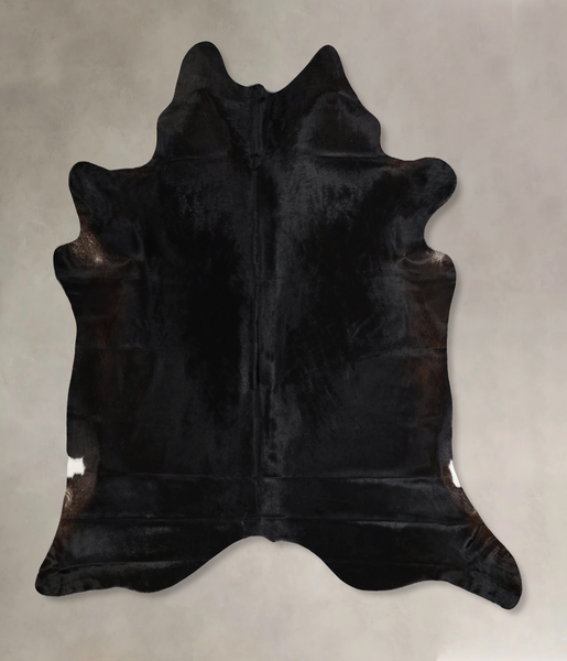 Solid Black Cowhide Rug #A44441