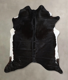 Solid Black Cowhide Rug #A44442