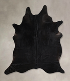 Solid Black Cowhide Rug #A44467