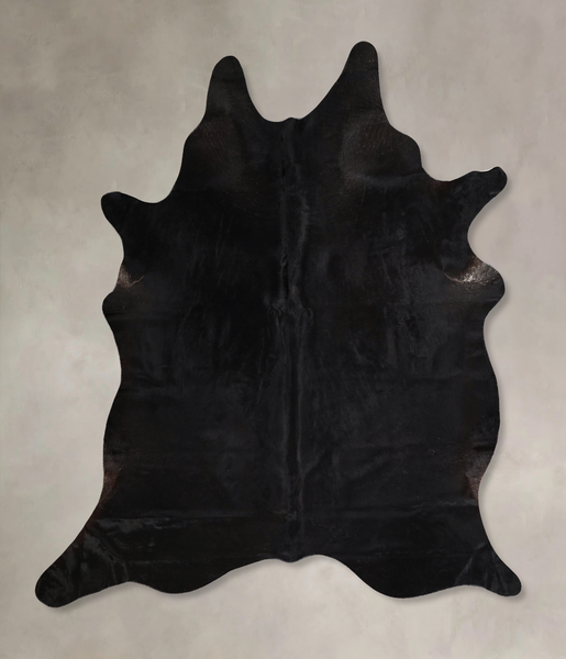 Solid Black Cowhide Rug #A44467