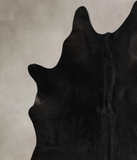 Solid Black Cowhide Rug #A44467