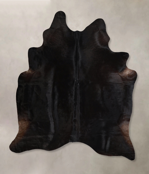 Solid Black Cowhide Rug #A44471