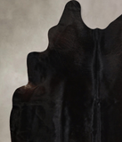 Solid Black Cowhide Rug #A44471