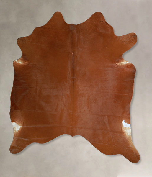 Solid Brown Cowhide Rug #A44479
