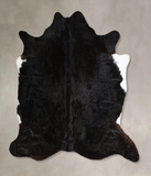 Solid Black Cowhide Rug #A44489