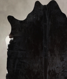Solid Black Cowhide Rug #A44489