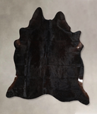 Solid Black Cowhide Rug #A44503