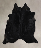 Solid Black Cowhide Rug #A44505