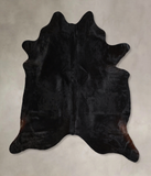 Solid Black Cowhide Rug #A44531