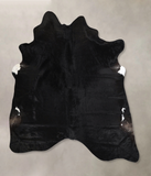 Solid Black Cowhide Rug #A44542