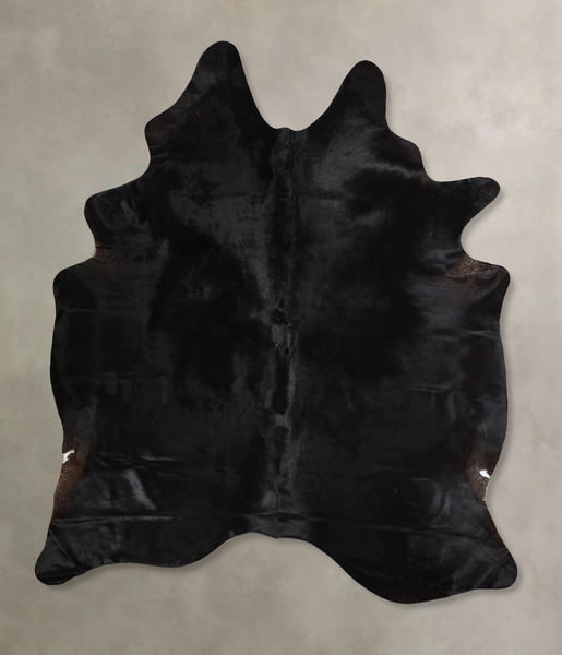 Solid Black Cowhide Rug #A44544