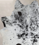 Salt and Pepper Black Cowhide Rug #A44592