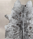 Salt and Pepper Black Cowhide Rug #A44595