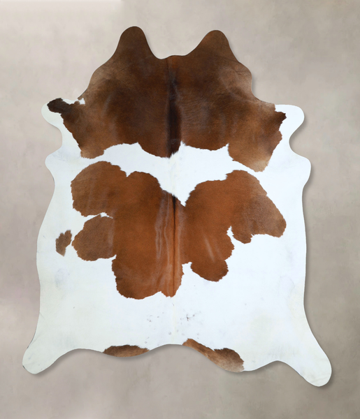 Brown and White Cowhide Rug #A44660