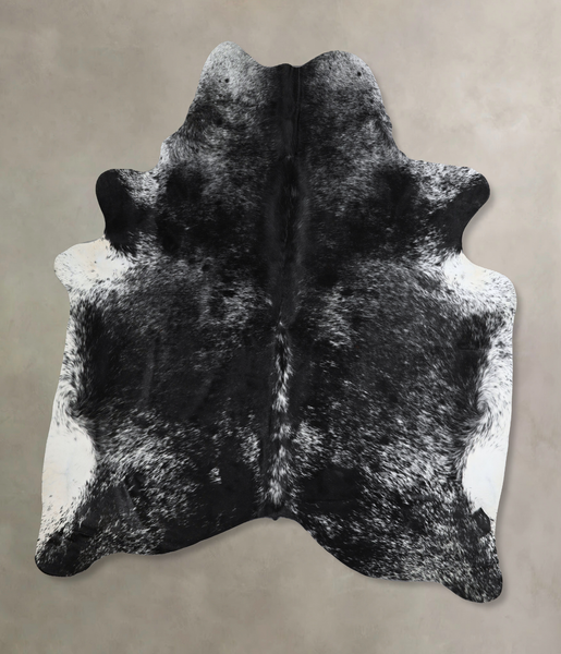 Salt and Pepper Black Cowhide Rug #A44678