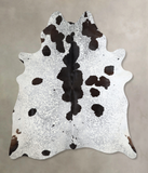 Salt and Pepper Black Cowhide Rug #A44680