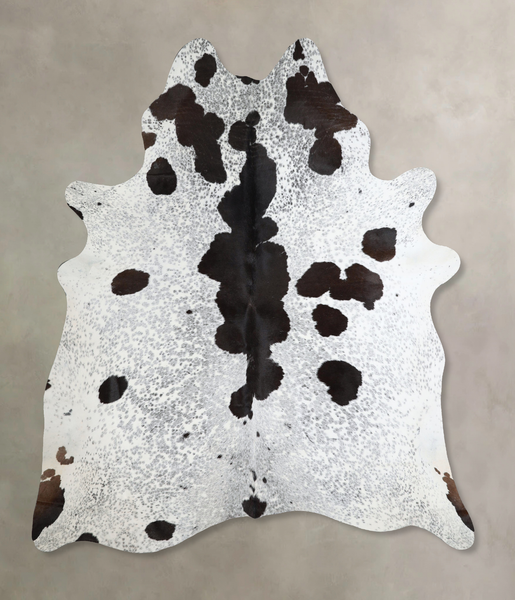 Salt and Pepper Black Cowhide Rug #A44680