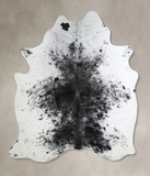 Salt and Pepper Black Cowhide Rug #A44701