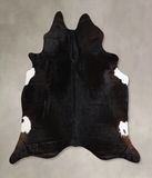Solid Black Cowhide Rug #A44712