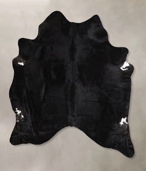Solid Black Cowhide Rug #A44833