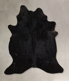 Solid Black Cowhide Rug #A44891