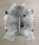 Salt and Pepper Black Cowhide Rug #A45049
