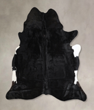 Solid Black Cowhide Rug #A45073