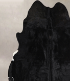 Solid Black Cowhide Rug #A45073