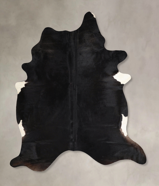 Solid Black Cowhide Rug #A45074