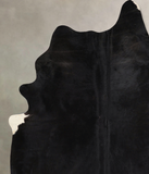 Solid Black Cowhide Rug #A45074