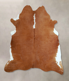 Brown and White Regular Cowhide Rug #A45171