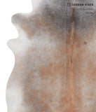 Grey with Beige Cowhide Rug #A4521