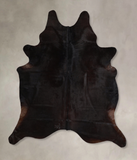 Solid Black Cowhide Rug #A45257