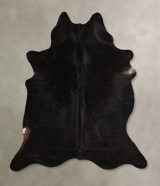 Solid Black Cowhide Rug #A45356