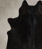 Solid Black Cowhide Rug #A45356