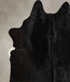 Solid Black Cowhide Rug #A45358