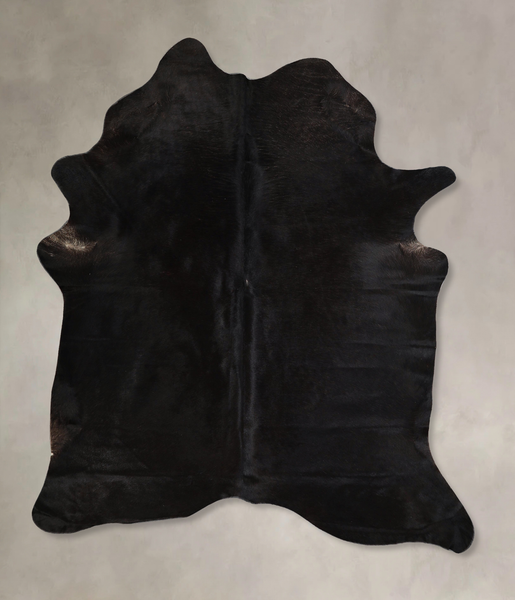 Solid Black Cowhide Rug #A45402