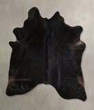 Solid Black Cowhide Rug #A45403