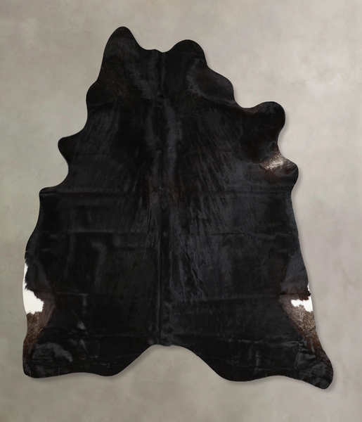 Solid Black Cowhide Rug #A45434