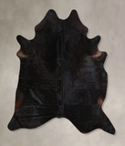 Solid Black Cowhide Rug #A45466