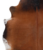 Brown with Red Cowhide Rug #A4669