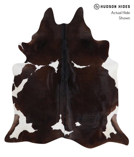 Chocolate and White Cowhide Rug #A4784