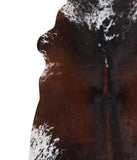 Chocolate and White Cowhide Rug #A4818