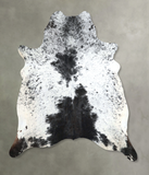 Salt and Pepper Black Cowhide Rug #A48238