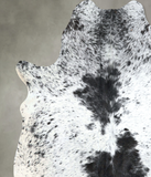 Salt and Pepper Black Cowhide Rug #A48238